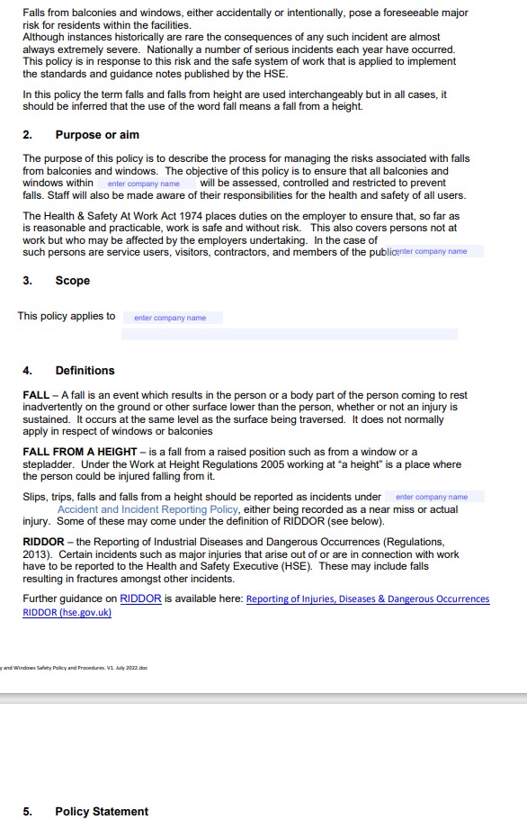 Balconies and Windows. Assessment