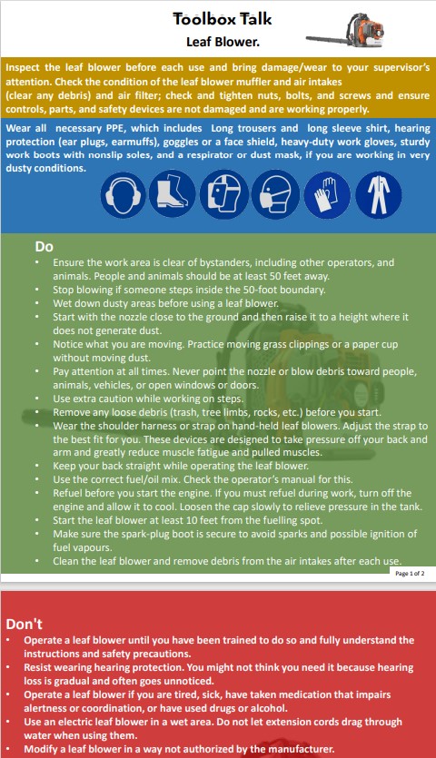 Leaf Blower Risk Assessment