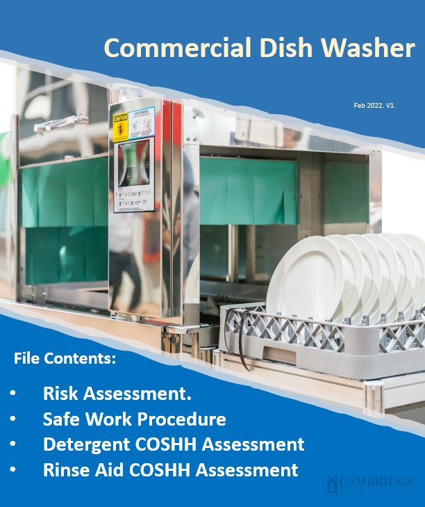 Commercial Dishwasher. Risk Assessment