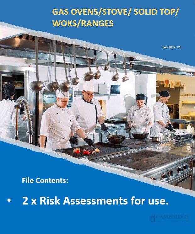 Gas oven/range stove/ solid top/ wok. Risk Assessment.