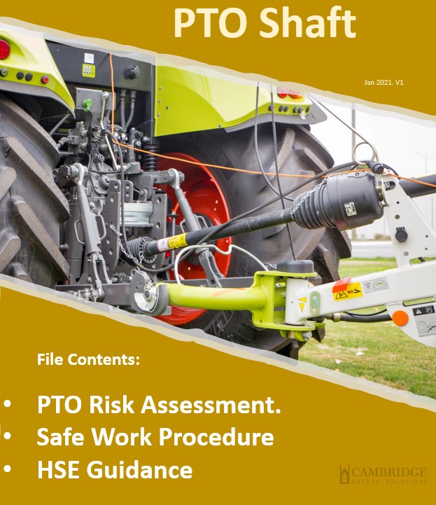 Power take-offs and power take-off drive shafts. Risk Assessment.