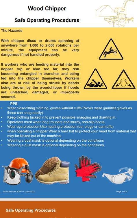 Woodchipper. Risk Assessment