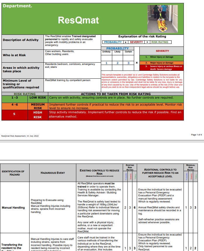 ResQmat Risk Assessment